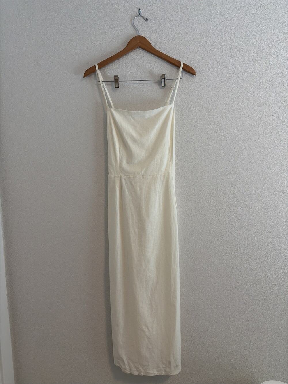 NWT A New Day Women's Size 14 White Linen European Summer Maxi Dress Corset Tie